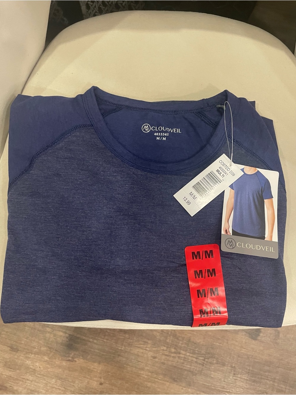 Cloudveil Men’s Short Sleeve Crew Tee — Navy Heather